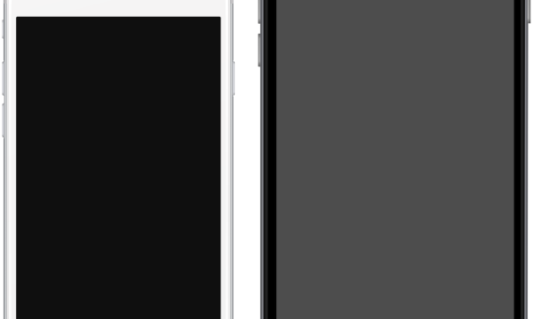 واجهة هاتفَي iPhone 6 وiPhone 6 Plus لتوضيح الشاشة والكاميرا الأمامية وسماعة المكالمات
